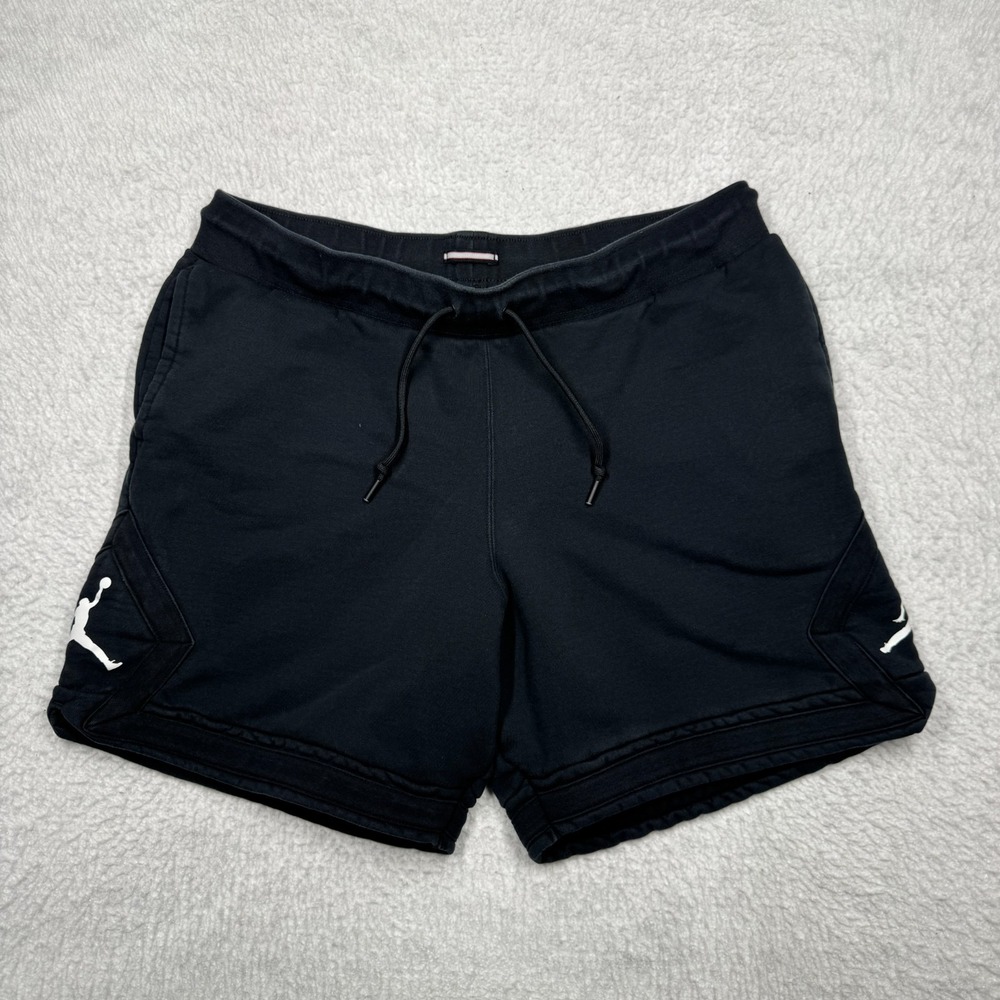 Jordan DA9824-010 Black Sweat Shorts Diamond Logo Men's Size 2XL XXL